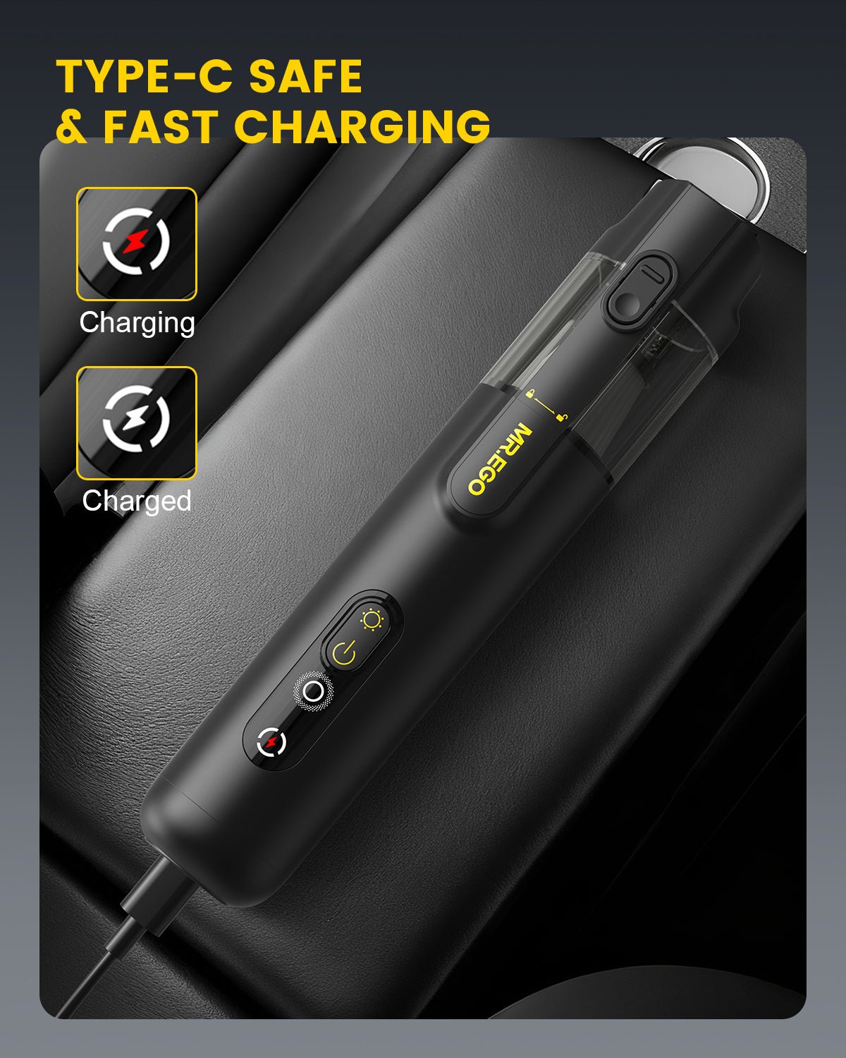 MR.EGO 2-In-1 Car Vacuum With Dust Light V2