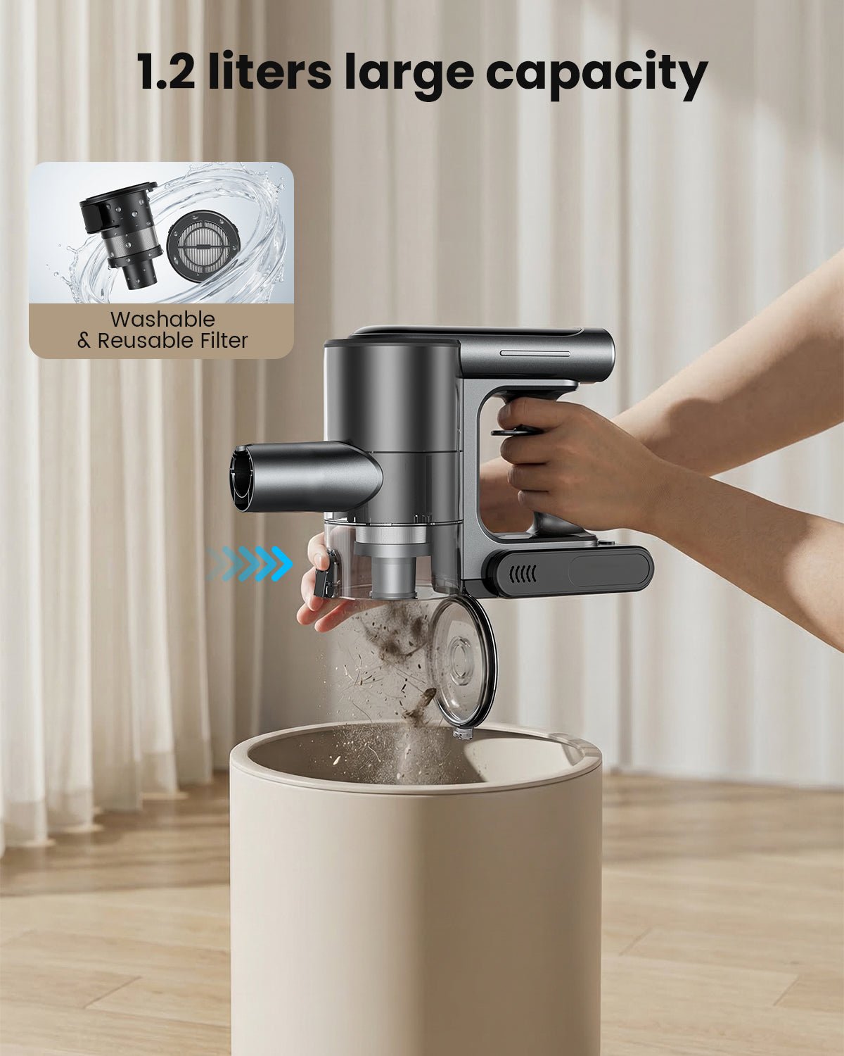 MR.EGO V8 20000pa of powerful suction. cordless vacuum features an 4-in-1 lightweight design with up to 50 minutes of runtime and This rechargeable cordless vacuum is ideal for carpets, tiles, pet hair, and hardwood floors.