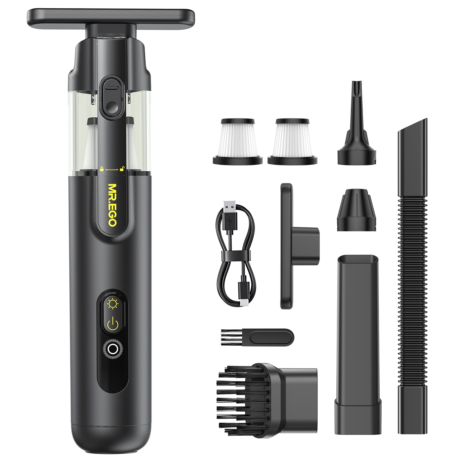 MR.EGO 2-In-1 Car Vacuum With Dust Light V2