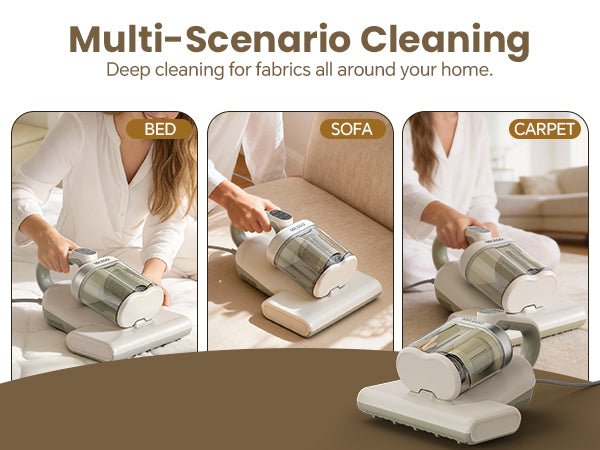 MR.EGO Mattress Vacuum Cleaner , UV-C Light, Ultrasonic Technology & HEPA Filter for Bed, Sofa, Couch, Crib