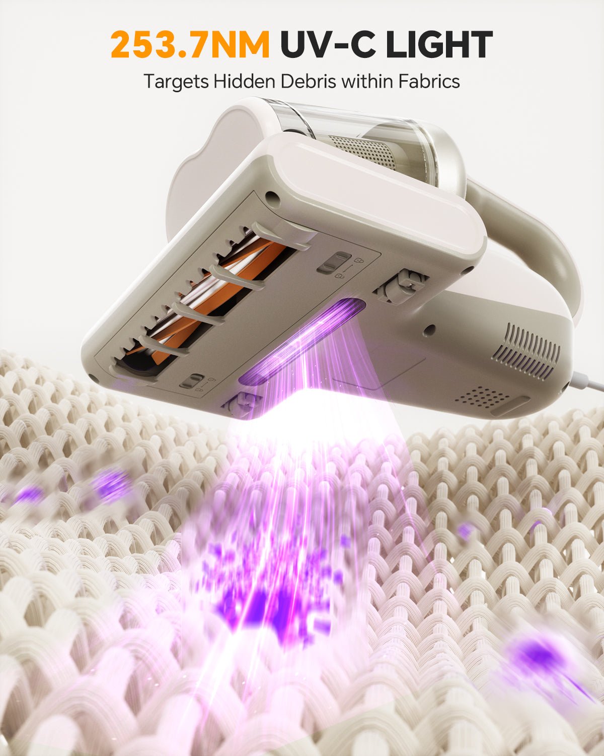 MR.EGO Mattress Vacuum Cleaner , UV-C Light, Ultrasonic Technology & HEPA Filter for Bed, Sofa, Couch, Crib