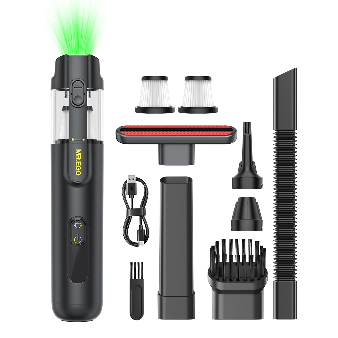 MR.EGO V2 Vacuum Complete Accessory Kit: Includes filters, nozzles, extension tube, USB cable (all tools for multi-scenario cleaning)