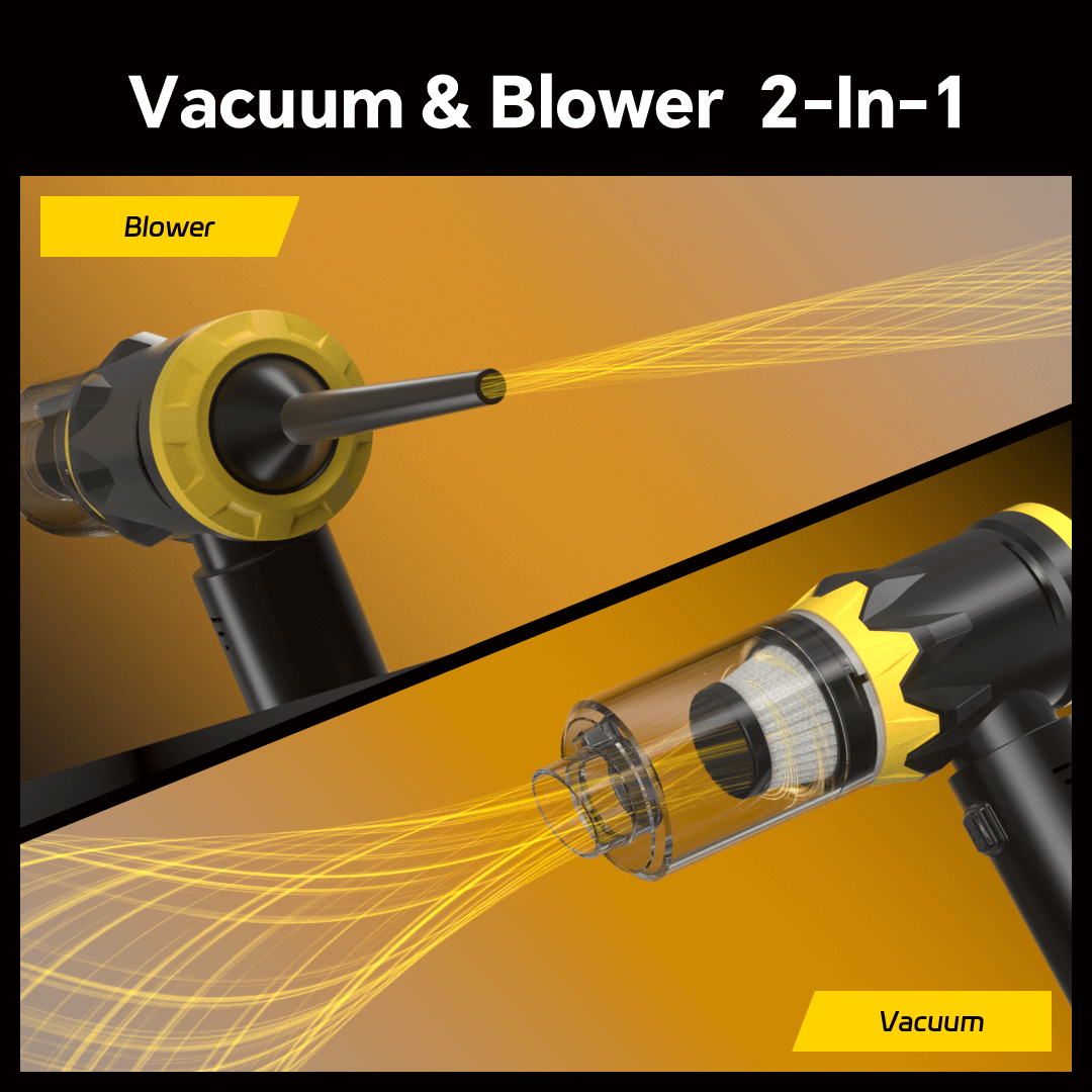 MR.EGO ZX508 Car Vacuum: 2-In-1 Vacuum & Blower Function (brand-specific dual-mode design for multi-scenario cleaning)